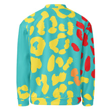 Load image into Gallery viewer, Sea Blue-Leopard-Chaos Unisex Bomber Jacket