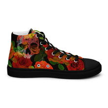 Load image into Gallery viewer, ‘Skulls & Thorns’ Men’s high top shoes