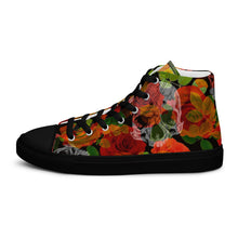 Load image into Gallery viewer, ‘Skulls & Thorns’ Men’s high top shoes