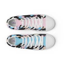 Load image into Gallery viewer, Pastel-Love Men’s high top houndstooth canvas shoes