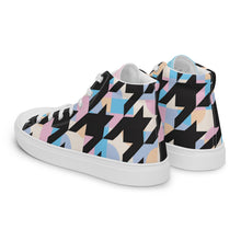 Load image into Gallery viewer, Pastel-Love Women’s high top houndstooth canvas shoes