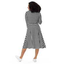 Load image into Gallery viewer, Houndstooth-Hunny All-over print long sleeve midi dress