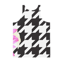 Load image into Gallery viewer, Houndstooth & Flowers Unisex Tank Top