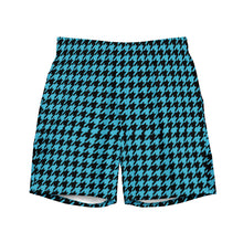 Load image into Gallery viewer, Houndstooth Aqua-King Men's swim trunks