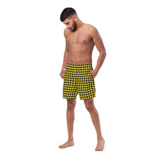 Load image into Gallery viewer, Houndstooth Yella-Fella Men's swim trunks