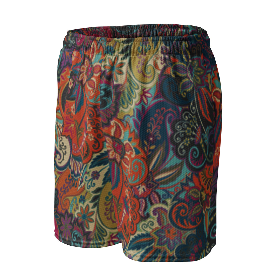 Sandtown-Apache Unisex paisley mesh shorts