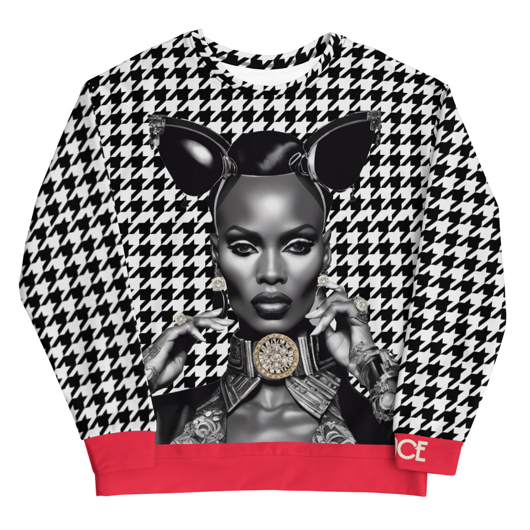 Grace-Paradox-46 Unisex Houndstooth Sweatshirt