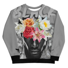 Load image into Gallery viewer, Black-ART (melanin floral) Unisex Sweatshirt
