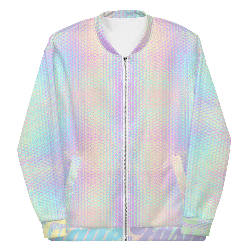 Illuminaughty-Iridescent Unisex Bomber Jacket