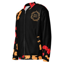 Load image into Gallery viewer, Black-Leopard-Chaos Unisex Bomber Jacket
