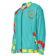 Load image into Gallery viewer, Sea Blue-Leopard-Chaos Unisex Bomber Jacket
