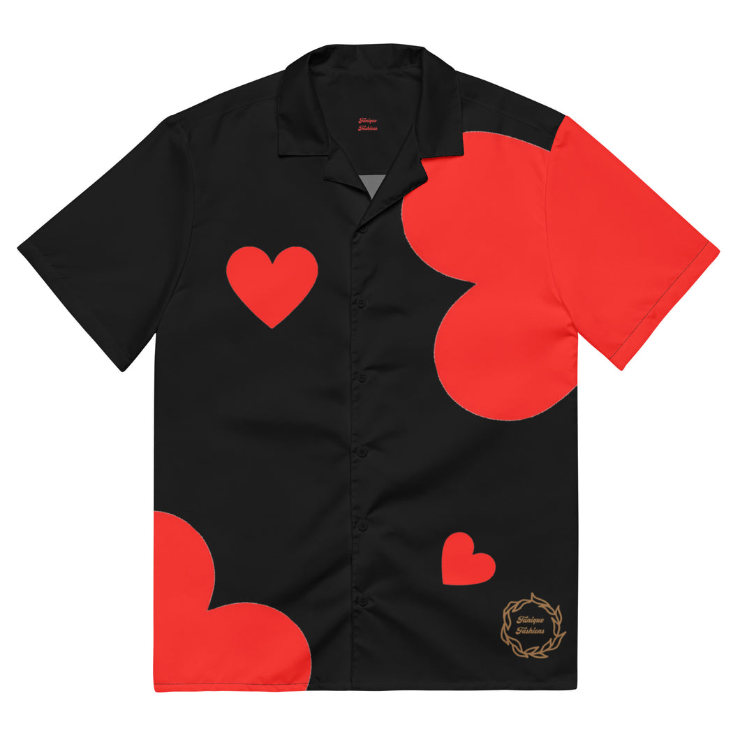 “The-Organic-Love (Black)” Unisex button shirt