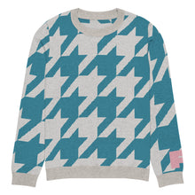 Load image into Gallery viewer, [ Willow Blue ] Knitted houndstooth sweater
