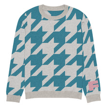 Load image into Gallery viewer, [ Willow Blue ] Knitted houndstooth sweater
