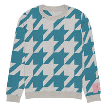 Load image into Gallery viewer, [ Willow Blue ] Knitted houndstooth sweater

