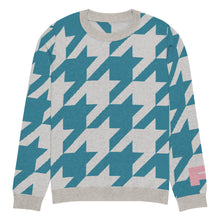 Load image into Gallery viewer, [ Willow Blue ] Knitted houndstooth sweater
