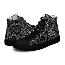 Load image into Gallery viewer, BLACK-HISS Men’s high top canvas shoes
