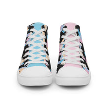 Load image into Gallery viewer, Pastel-Love Men’s high top houndstooth canvas shoes
