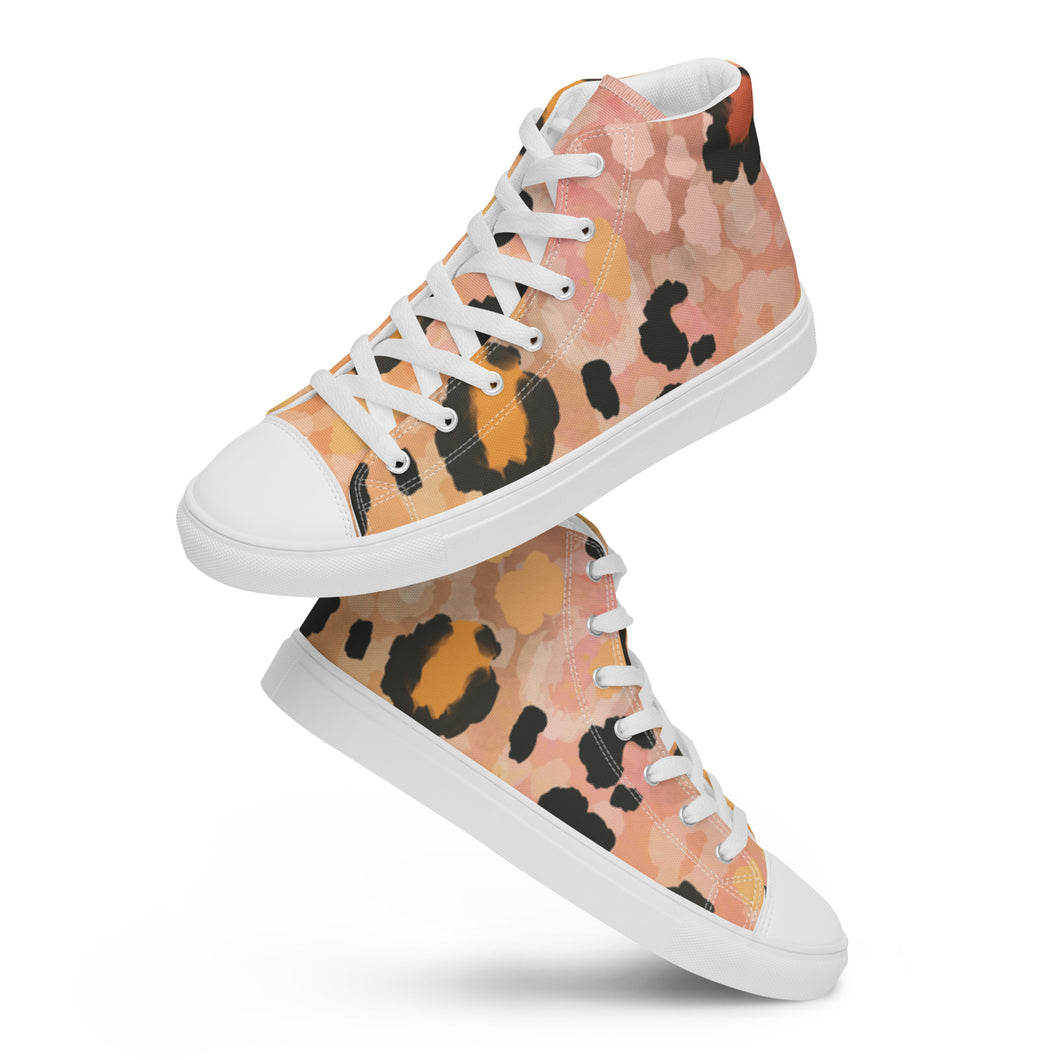 ‘GeorgiaPeach’ Men’s leopard print canvas shoes