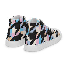 Load image into Gallery viewer, Pastel-Love Men’s high top houndstooth canvas shoes
