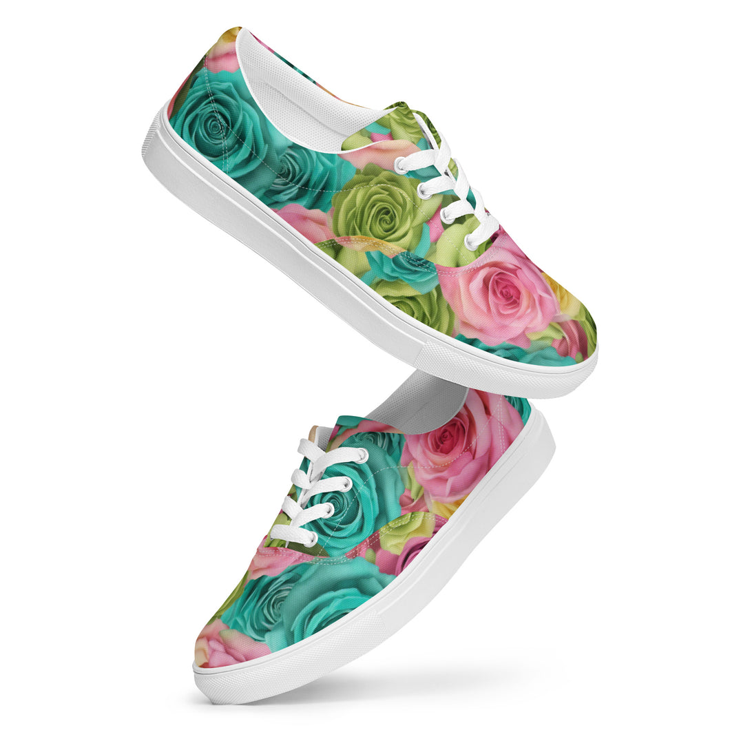 Cotton-Candy-Roses Men’s lace-up shoes
