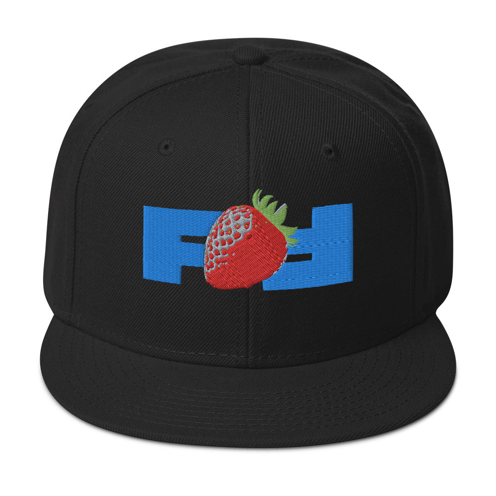 Strawberry-Black Snapback Hat