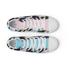 Load image into Gallery viewer, Pastel-Love Women’s high top houndstooth canvas shoes
