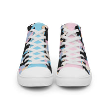 Load image into Gallery viewer, Pastel-Love Women’s high top houndstooth canvas shoes
