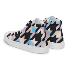 Load image into Gallery viewer, Pastel-Love Women’s high top houndstooth canvas shoes
