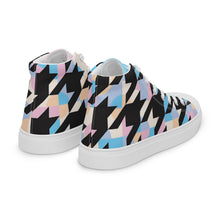 Load image into Gallery viewer, Pastel-Love Women’s high top houndstooth canvas shoes
