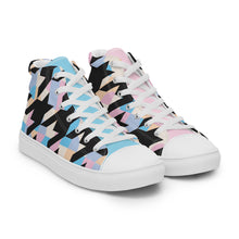 Load image into Gallery viewer, Pastel-Love Women’s high top houndstooth canvas shoes
