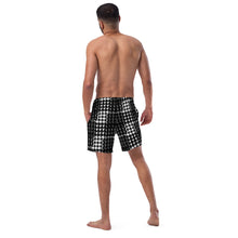 Load image into Gallery viewer, Houndstooth Black-Menace Men&#39;s swim trunks
