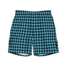 Load image into Gallery viewer, Houndstooth Aqua-King Men&#39;s swim trunks
