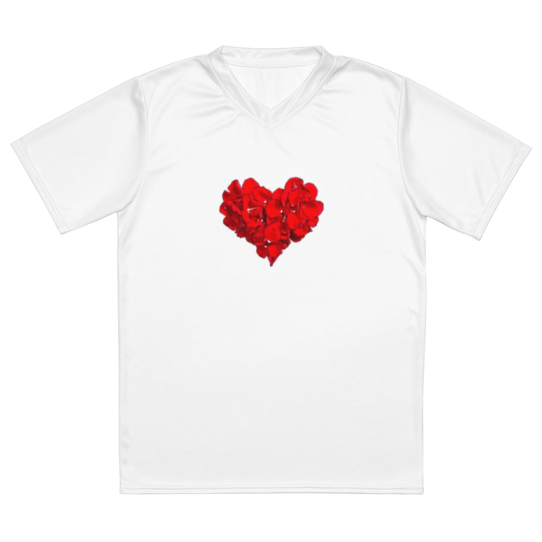 Petal Heart Recycled unisex sports jersey