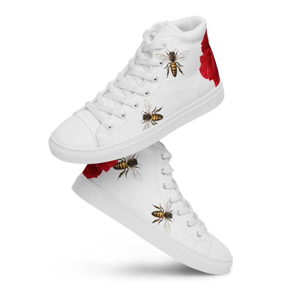 Bees & Petals Men’s high top canvas shoes